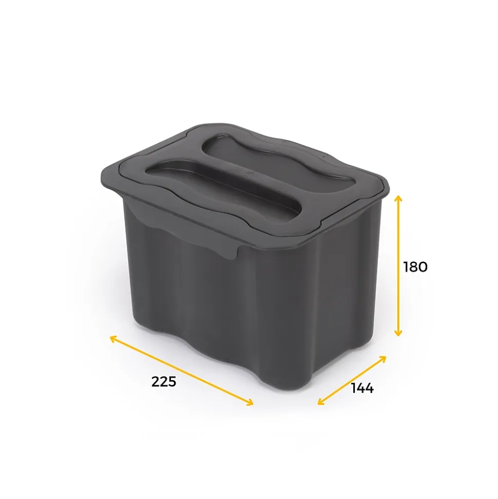 Emuca poubelle de recyclage pour suspendre la porte et collecter les déchets Recyclage, 1 x bac de 5 litres, avec couvercle,