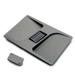 Emuca Poubelles pour tiroir de cuisine Recycle avec couvercle anti-odeurs, Hauteur 216mm, 1x12litres, Plastique gris anthracite