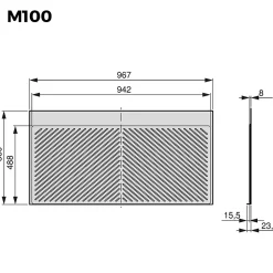 Emuca Protecteurs fond pour la cuisine Sink, M100, 967x580mm, épaisseur de la planchet 16mm, découpable, Plastique, Gris antracite