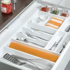 Emuca range-couverts Optima Vertex/Concept, profondeur 500mm, plateau 16mm, module 600mm, Plastique, Blanc