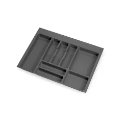 Emuca Range-couverts Optima pour tiroir universel, module 700mm, Plastique, Gris antracite