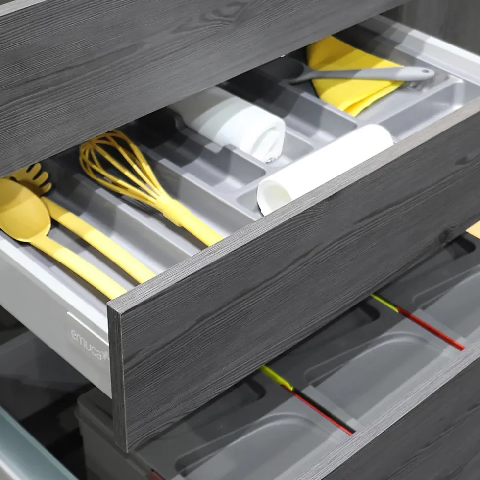 Emuca Range-couverts Optima pour tiroir universel, module 600mm, Plastique, Gris