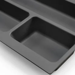 Emuca range-couverts Optima pour tiroir universel, module 600mm, Plastique, Gris antracite