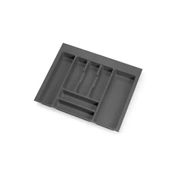 Emuca range-couverts Optima pour tiroir universel, module 600mm, Plastique, Gris antracite