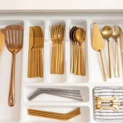 Emuca range-couverts Optima Vertex/Concept, profondeur 500mm, plateau 16mm, module 800mm, Plastique, Blanc