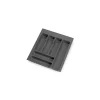 Emuca range-couverts Optima pour tiroir universel, module 450mm, Plastique, Gris antracite