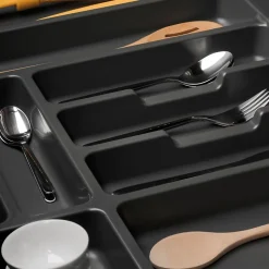 Emuca range-couverts Optima Vertex/Concept, profondeur 500mm, plateau 16mm, module 400mm, Plastique, Gris antracite