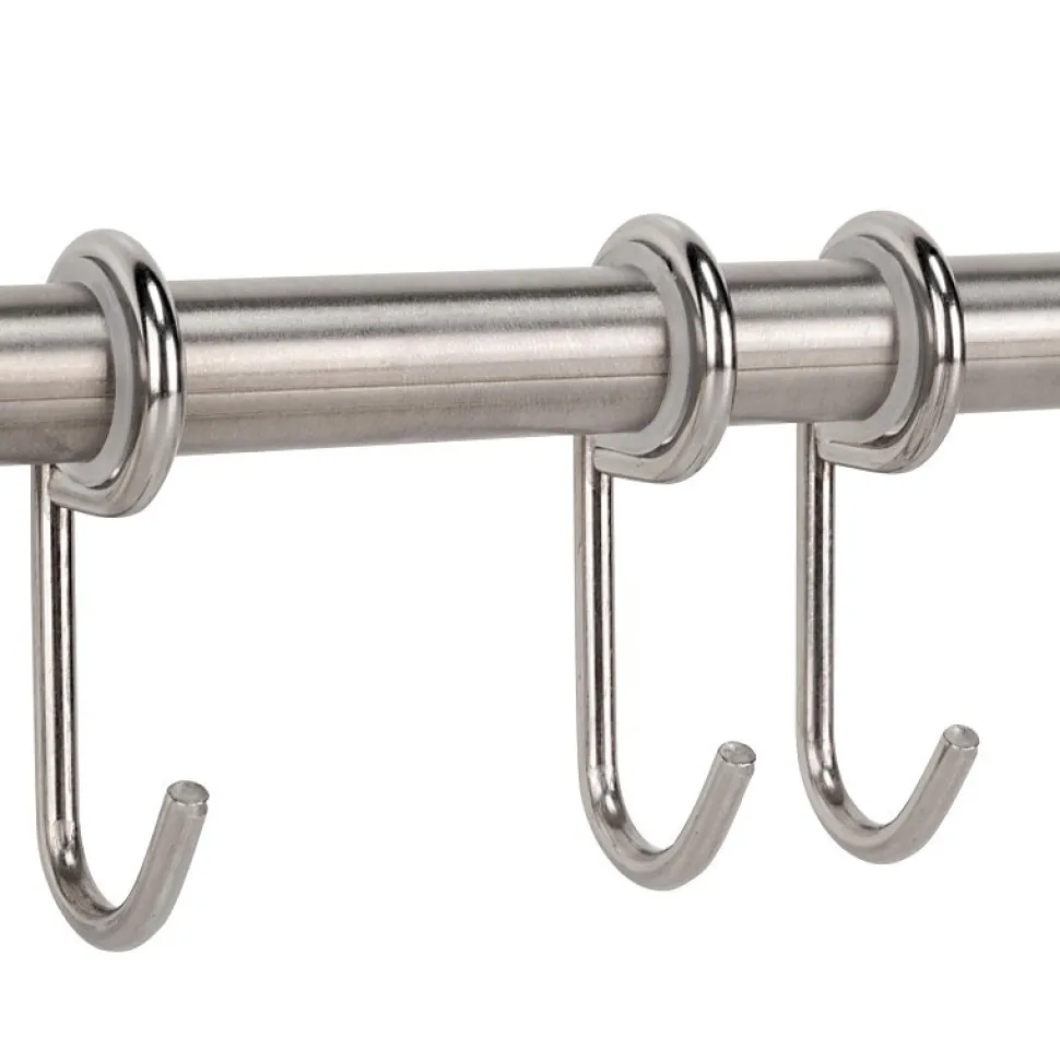 Emuca Support adhésif pour cuisine avec 5 crochets Supra, acier inoxydable