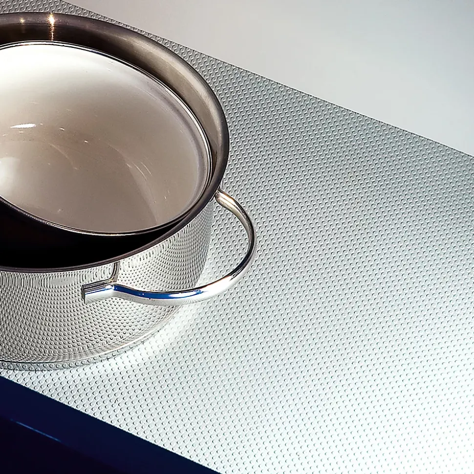 Emuca Tapis de tiroir antidérapant, strié, longueur 1,5m, largeur 480mm, plastique, gris