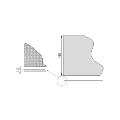 Emuca Tapis de tiroir antidérapant, strié, longueur 1,5m, largeur 480mm, plastique, gris