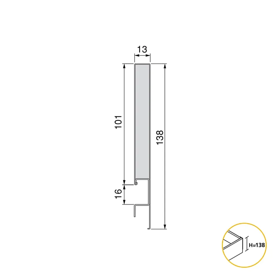 Emuca Tiroir extérieur Concept 30kg hauteur 138mm, profondeur 450mm, Acier, Peint en blanc