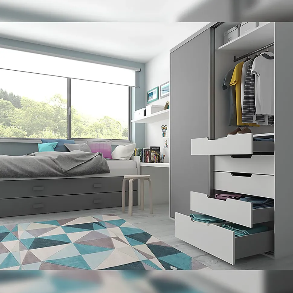 Emuca Tiroir extérieur Concept 30kg hauteur 185mm, profondeur 500mm, Acier, Gris antracite