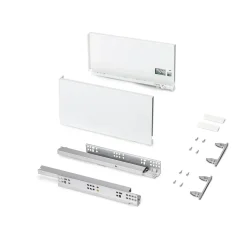 Emuca Tiroir extérieur Protone 30kg , coulisses à sortie totale et fermeture amortie, hauteur 178mm, profondeur 350mm, Acier,