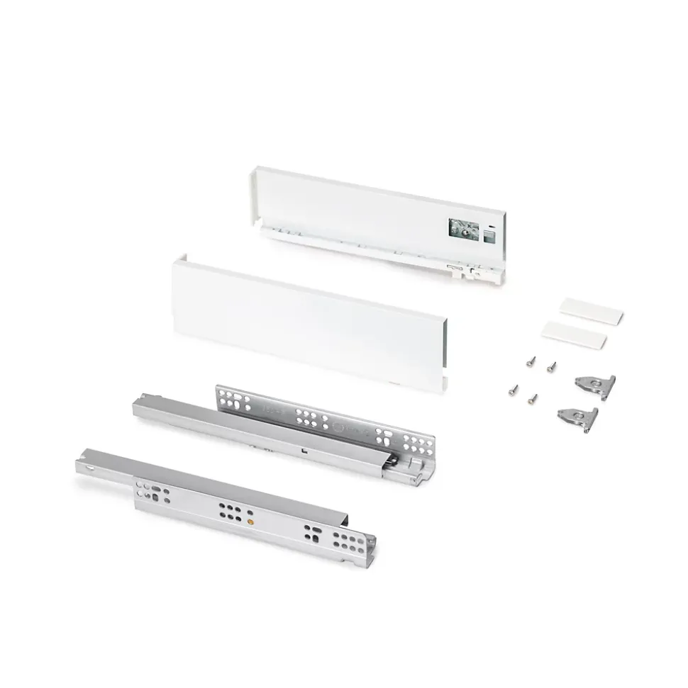 Emuca Tiroir extérieur Protone 30kg , coulisses à sortie totale et fermeture amortie, hauteur 93mm, profondeur 350mm, Acier, Peint