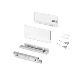 Emuca Tiroir extérieur Protone 30kg , coulisses à sortie totale et fermeture amortie, hauteur 131mm, profondeur 300mm, Acier,