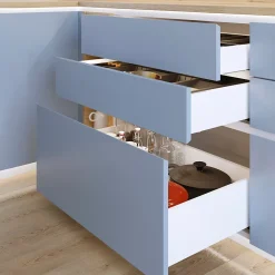 Emuca Tiroir extérieur Protone 30kg , coulisses à sortie totale et fermeture amortie, hauteur 131mm, profondeur 300mm, Acier,