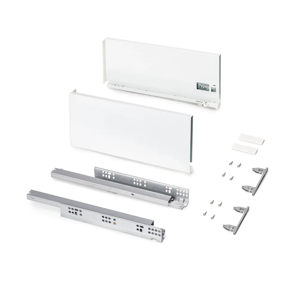 Emuca Tiroir extérieur Protone 30kg , coulisses à sortie totale et fermeture amortie, hauteur 178mm, profondeur 400mm, Acier,