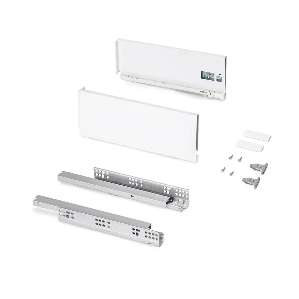 Emuca Tiroir extérieur Protone 30kg , coulisses à sortie totale et fermeture amortie, hauteur 131mm, profondeur 350mm, Acier,