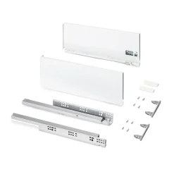 Emuca Tiroir extérieur Protone 30kg , coulisses à sortie totale et fermeture amortie, hauteur 178mm, profondeur 450mm, Acier,