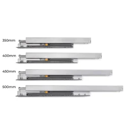 Emuca Tiroir extérieur Protone 30kg , coulisses à sortie totale et fermeture amortie, hauteur 178mm, profondeur 350mm, Acier, Gris