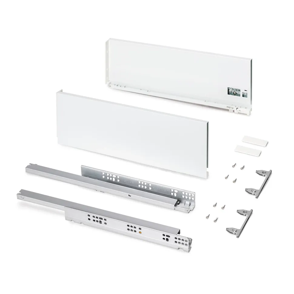 Emuca Tiroir extérieur Protone 30kg , coulisses à sortie totale et fermeture amortie, hauteur 178mm, profondeur 500mm, Acier,