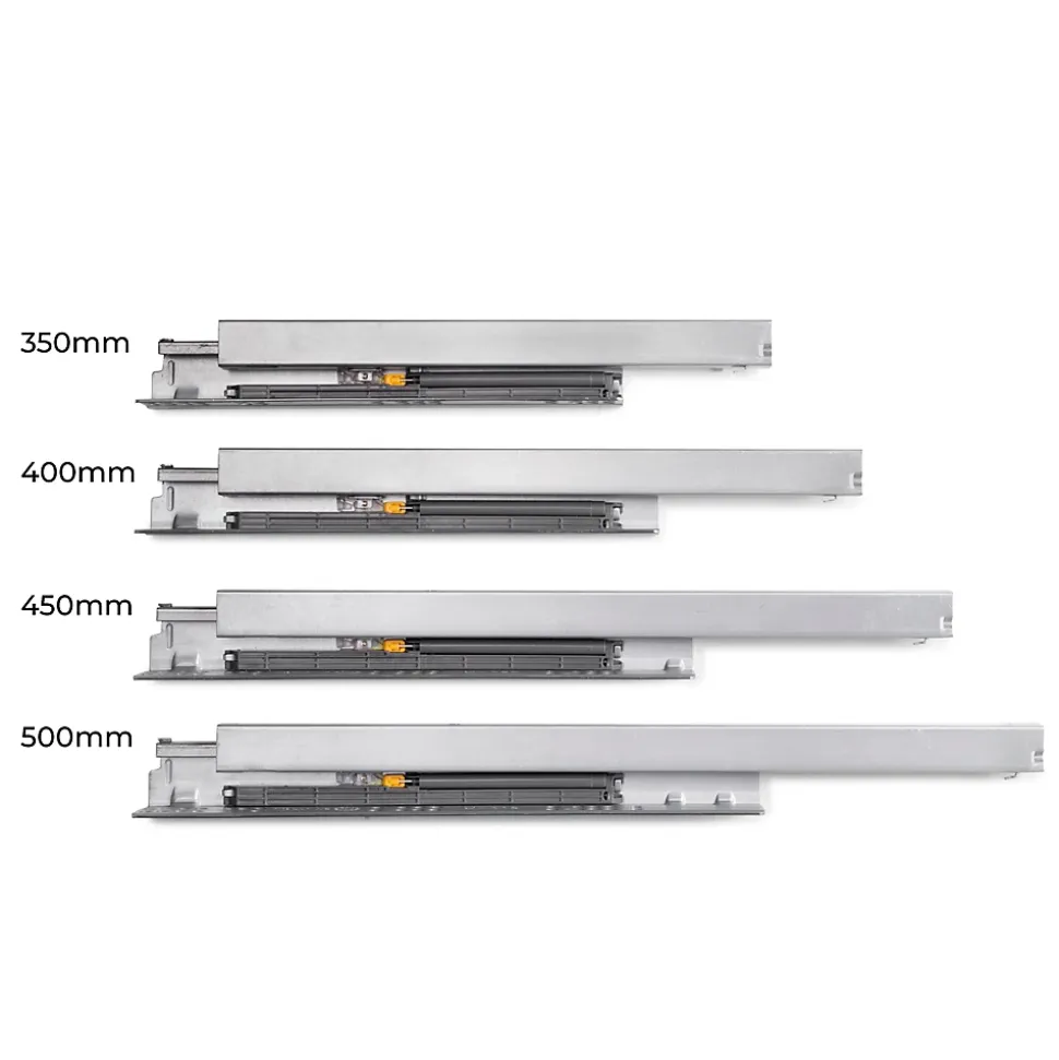 Emuca Tiroir extérieur Protone 30kg , coulisses à sortie totale et fermeture amortie, hauteur 178mm, profondeur 400mm, Acier, Gris