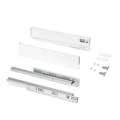 Emuca Tiroir extérieur Protone 30kg , coulisses à sortie totale et fermeture amortie, hauteur 93mm, profondeur 500mm, Acier, Peint