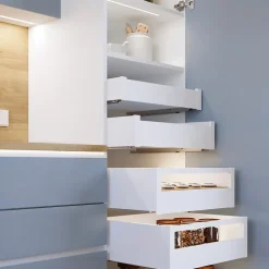 Emuca Tiroir extérieur Protone 30kg , coulisses à sortie totale et fermeture amortie, hauteur 93mm, profondeur 500mm, Acier, Peint