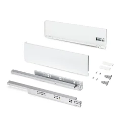 Emuca Tiroir extérieur Protone 30kg , coulisses à sortie totale et fermeture amortie, hauteur 131mm, profondeur 500mm, Acier,