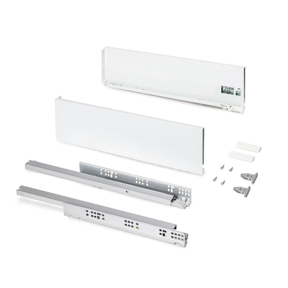 Emuca Tiroir extérieur Protone 30kg , coulisses à sortie totale et fermeture amortie, hauteur 131mm, profondeur 500mm, Acier,