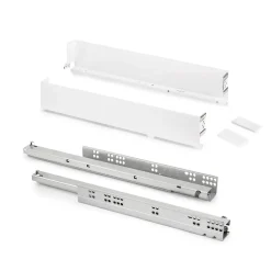 Emuca Tiroir extérieur Simplex 25kg hauteur 88mm, profondeur 490mm, acier, peint en blanc