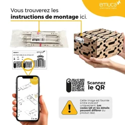 Emuca Tiroir extérieur Simplex 25kg hauteur 88mm, profondeur 440mm, acier, peint en blanc