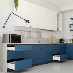 Emuca Tiroir extérieur Simplex 25kg hauteur 159mm, profondeur 440mm, acier, peint en blanc