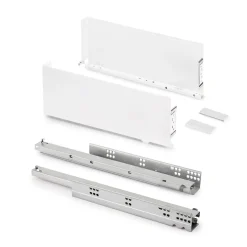 Emuca Tiroir extérieur Simplex 25kg hauteur 159mm, profondeur 440mm, acier, peint en blanc