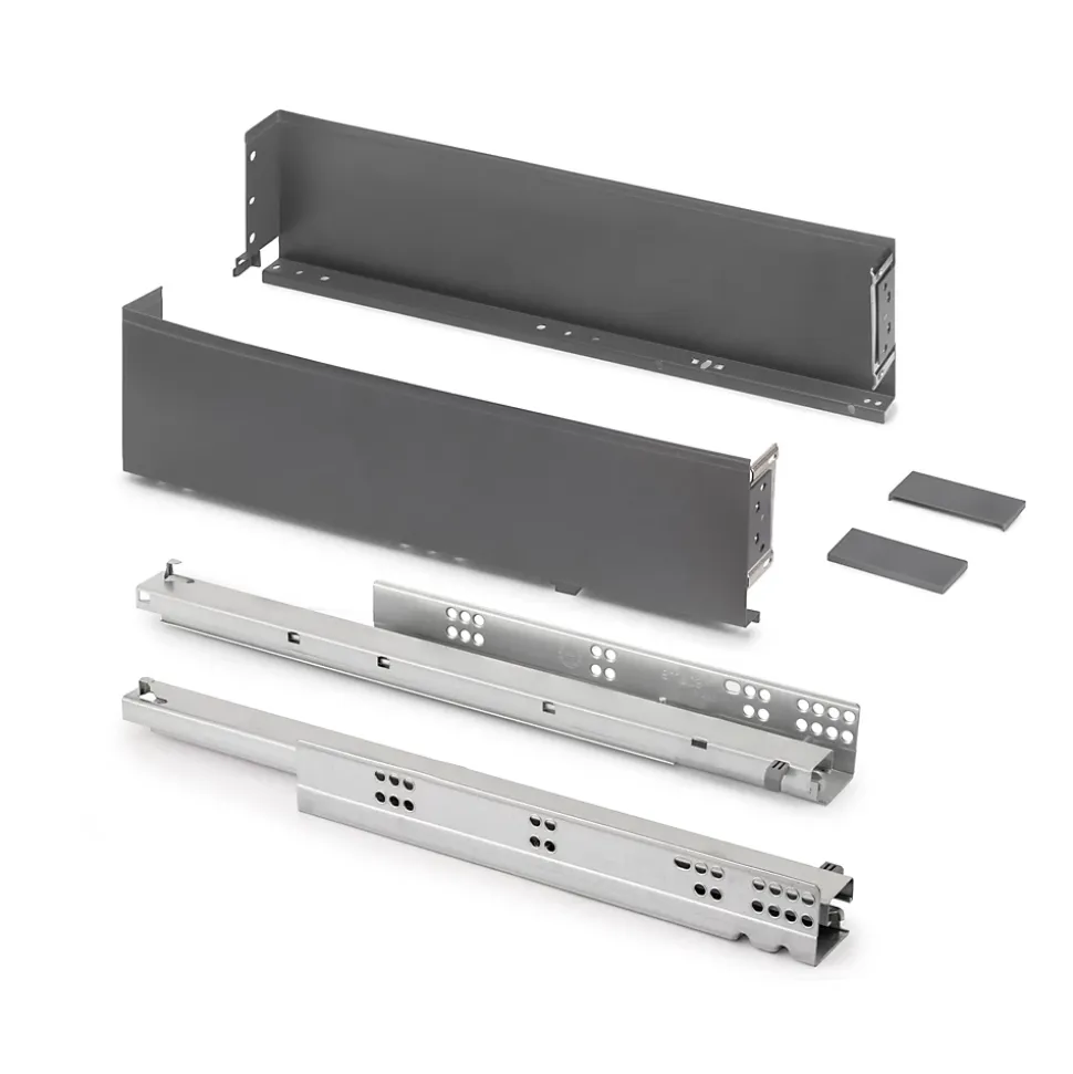 Emuca Tiroir extérieur Simplex 25kg hauteur 122mm, profondeur 440mm, acier, Gris antracite