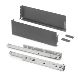 Emuca Tiroir extérieur Simplex 25kg hauteur 159mm, profondeur 490mm, acier, Gris antracite