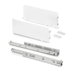 Emuca Tiroir extérieur Simplex 25kg hauteur 159mm, profondeur 490mm, acier, peint en blanc