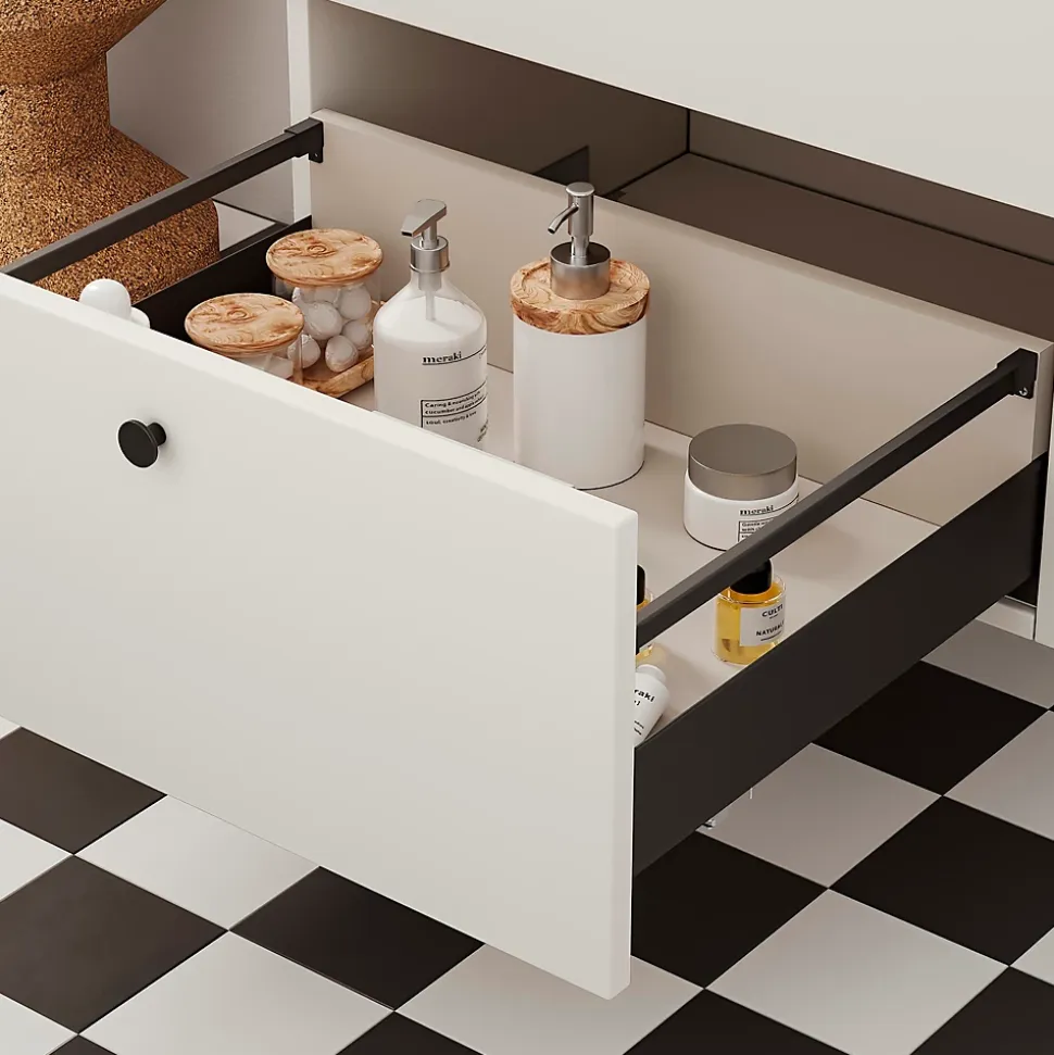 Emuca Tiroir extérieur Simplex 25kg hauteur 88mm, profondeur 490mm, acier, Gris antracite