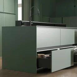 Emuca Tiroir extérieur Vertex avec réglages 3D hauteur 178mm, 40kg, profondeur 550mm, Acier, Gris antracite