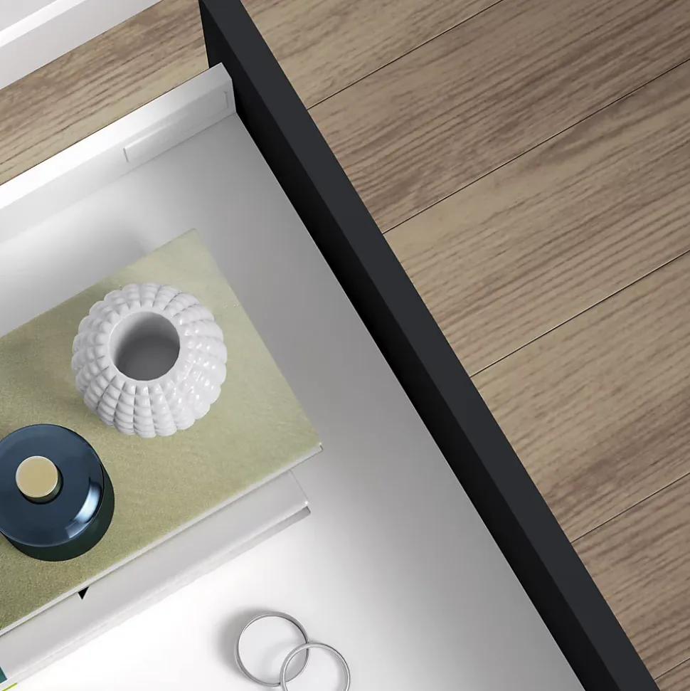 Emuca Tiroir extérieur Vertex avec réglages 3D hauteur 131mm, 40kg, profondeur 400mm, Acier, Peint en blanc