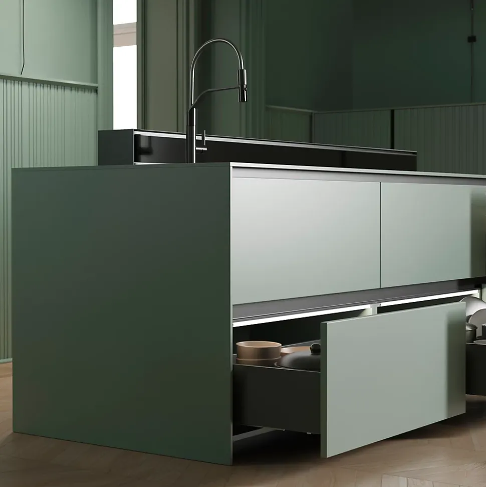 Emuca Tiroir extérieur Vertex avec réglages 3D hauteur 178mm, 40kg, profondeur 450mm, Acier, Gris antracite