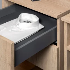 Emuca Tiroir extérieur Vertex Push Synchro avec réglages 3D, hauteur 93mm, 40kg, profondeur 450mm, Acier, Gris antracite