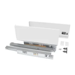 Emuca Tiroir extérieur Vertex 40kg hauteur 131mm, profondeur 350mm, Acier, Peint en blanc