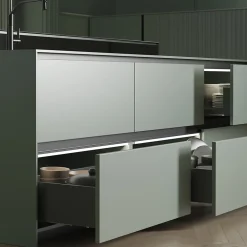 Emuca Tiroir extérieur Vertex avec réglages 3D hauteur 178mm, 40kg, épaisseur de panneau de 18mm, profondeur 500mm, Acier, Gris