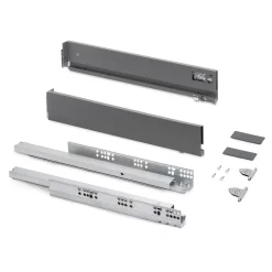 Emuca Tiroir extérieur Vertex avec réglages 3D hauteur 83mm, 40kg, profondeur 500mm, Acier, Gris antracite