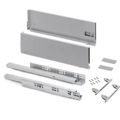 Emuca Tiroir extérieur Vertex avec réglages 3D hauteur 178mm, 40kg, profondeur 400mm, Acier, Peint en aluminium