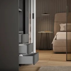 Emuca Tiroir extérieur Vertex avec réglages 3D hauteur 178mm, 40kg, profondeur 400mm, Acier, Peint en aluminium