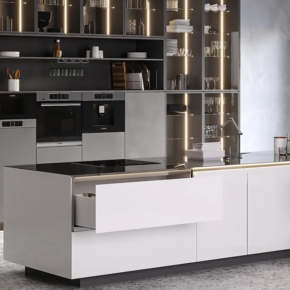 Emuca Tiroir extérieur Vertex avec réglages 3D hauteur 131mm, 40kg, profondeur 270mm, Acier, Peint en blanc