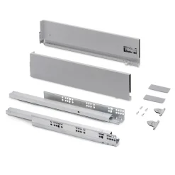 Emuca Tiroir extérieur Vertex avec réglages 3D hauteur 131mm, 40kg, profondeur 400mm, Acier, Peint en aluminium