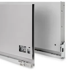 Emuca Tiroir extérieur Vertex avec réglages 3D hauteur 242mm, 60kg, profondeur 500mm, acier, Peint aluminium